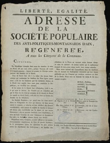 La Société des Anti-Politiques d'Aix